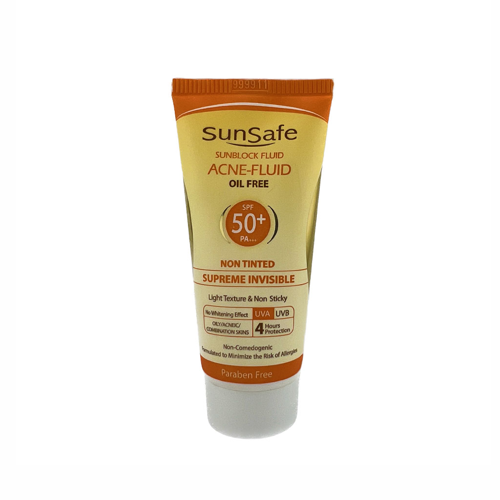 کرم ضد آفتاب فلوئیدی سان سیف فاقد چربی بی رنگ SPF50